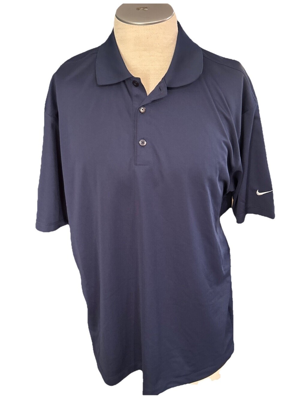 Nike Mens Golf Polo Shirt Large Navy 203690-410 Short Sleeves